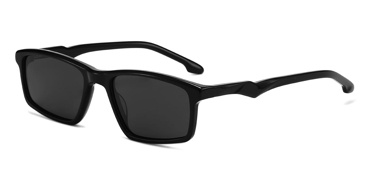 Black Grey Edward - Rectangle Sunglasses