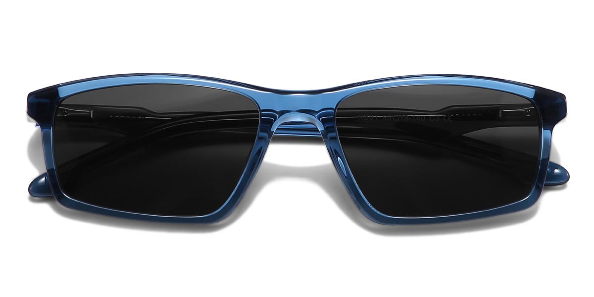 Blue Grey Edward - Rectangle Sunglasses