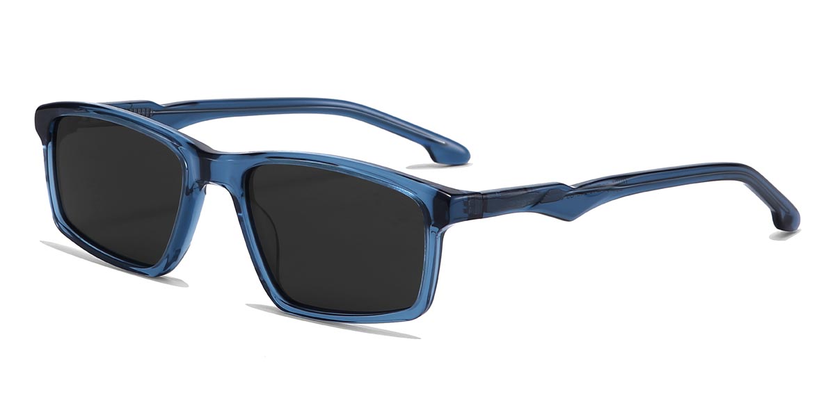 Blue Grey Edward - Rectangle Sunglasses