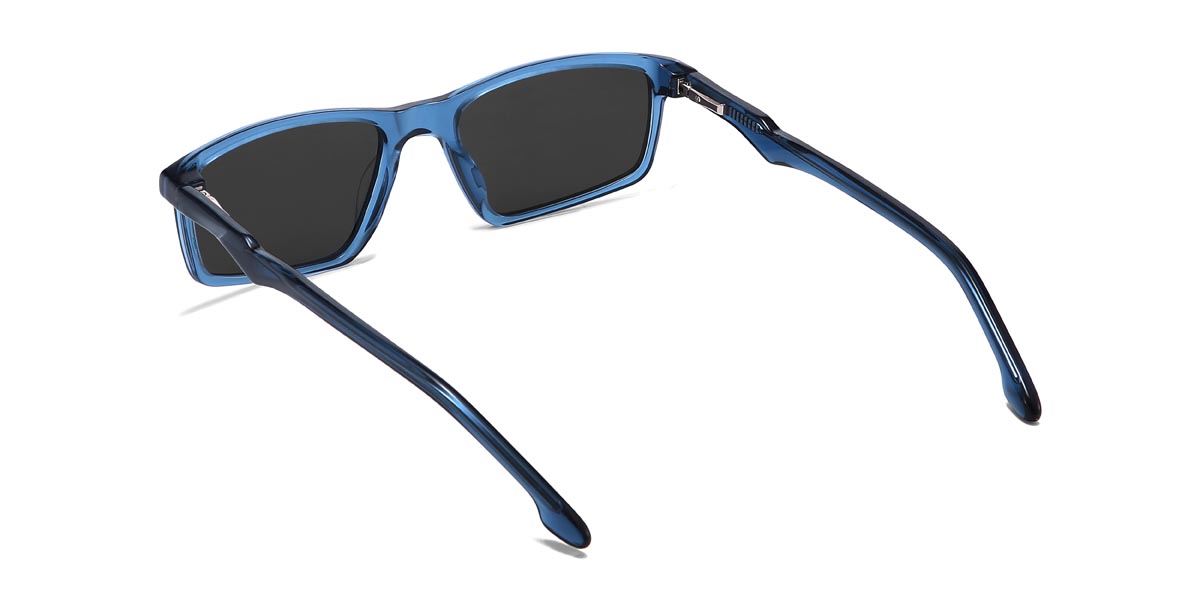 Blue Grey Edward - Rectangle Sunglasses