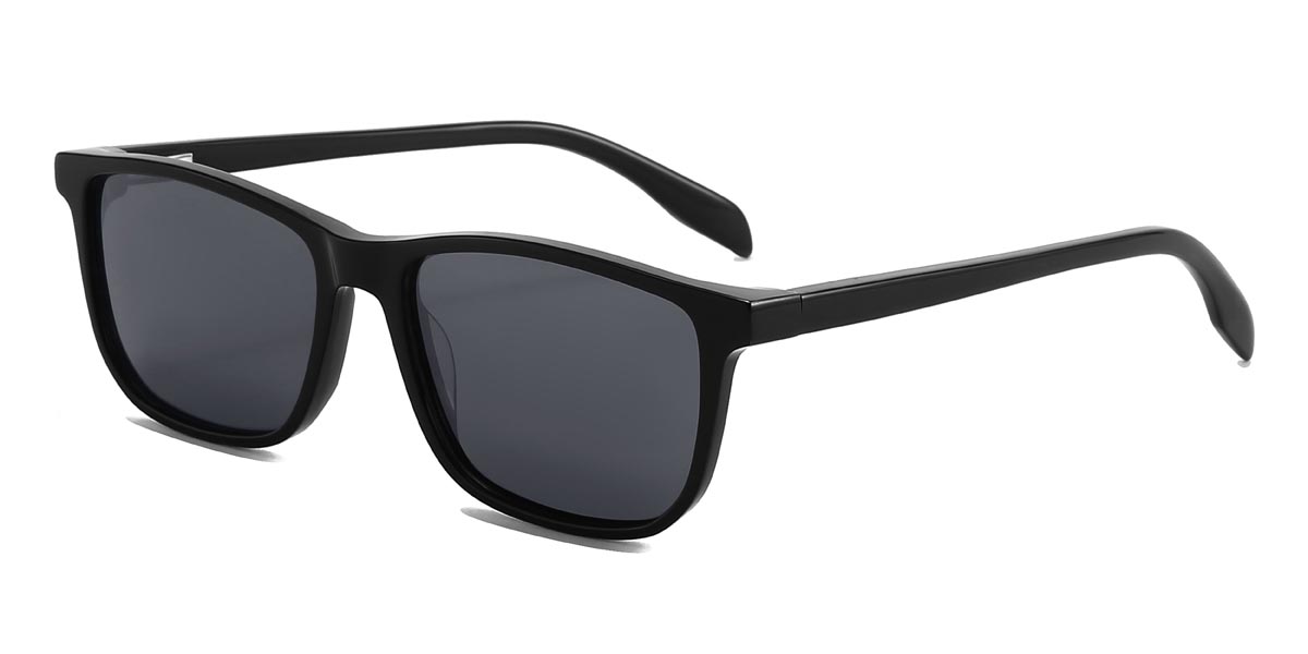 Black Grey Cary - Rectangle Sunglasses