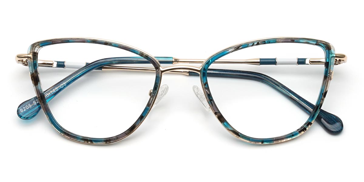 Gold Blue Tortoiseshell Josephine - Cat Eye Glasses