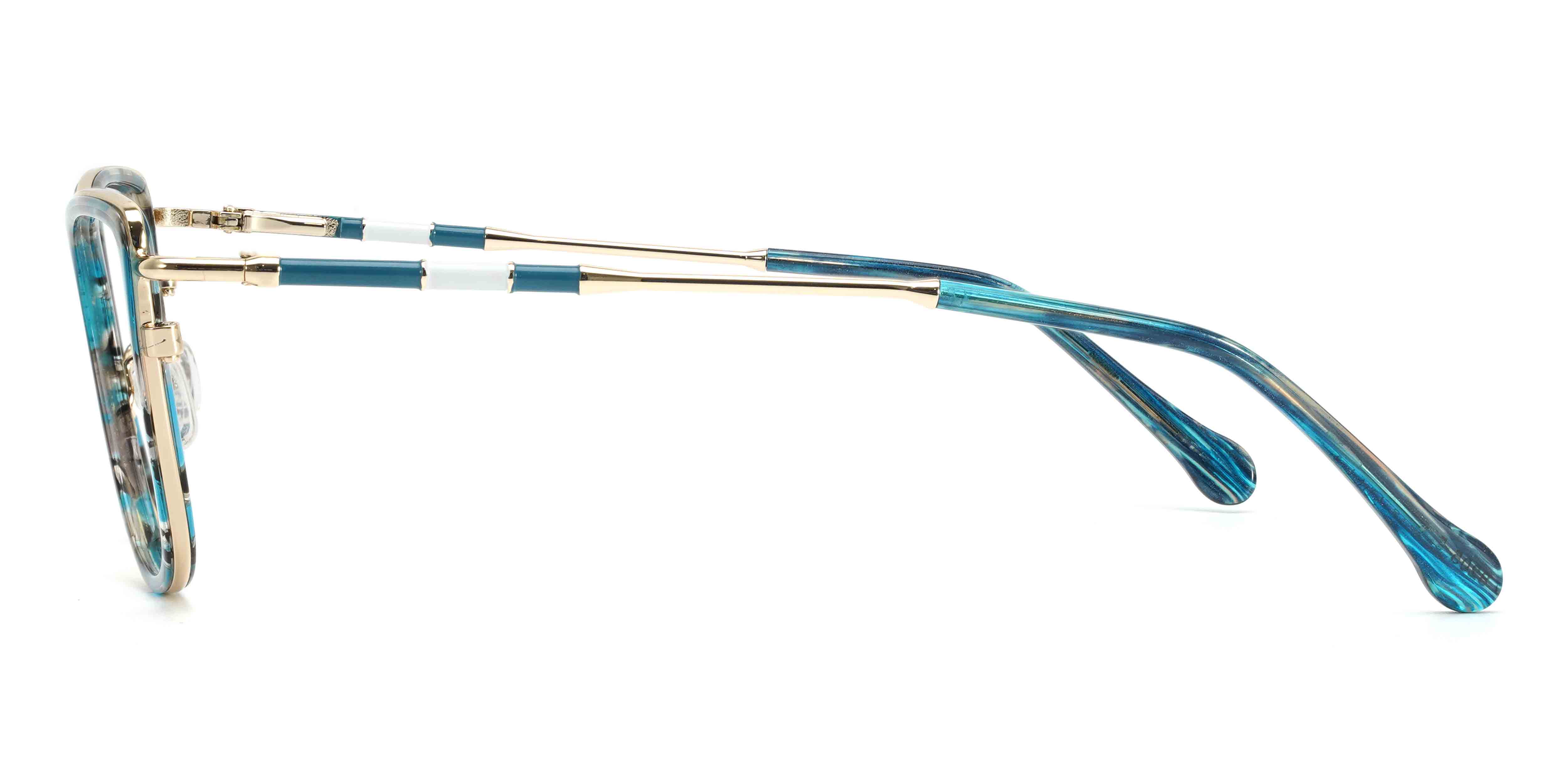 Gold Blue Tortoiseshell Josephine - Cat Eye Glasses