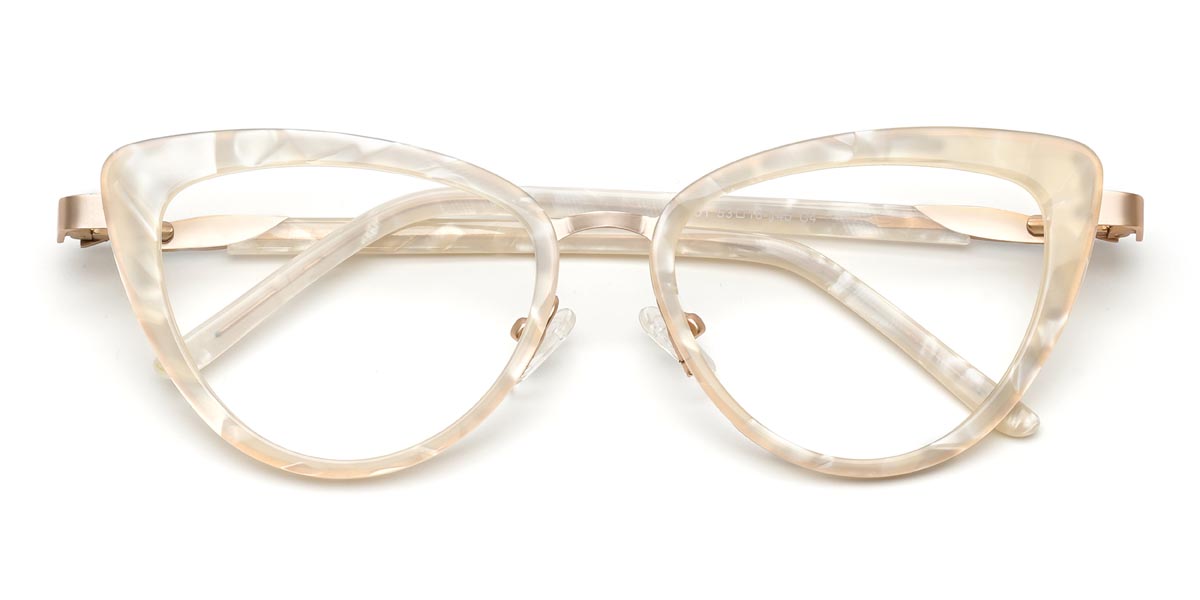 Marble Yellow Kelsey - Cat Eye Glasses