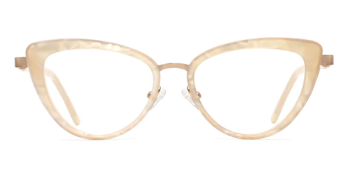 Marble Yellow Kelsey - Cat Eye Glasses