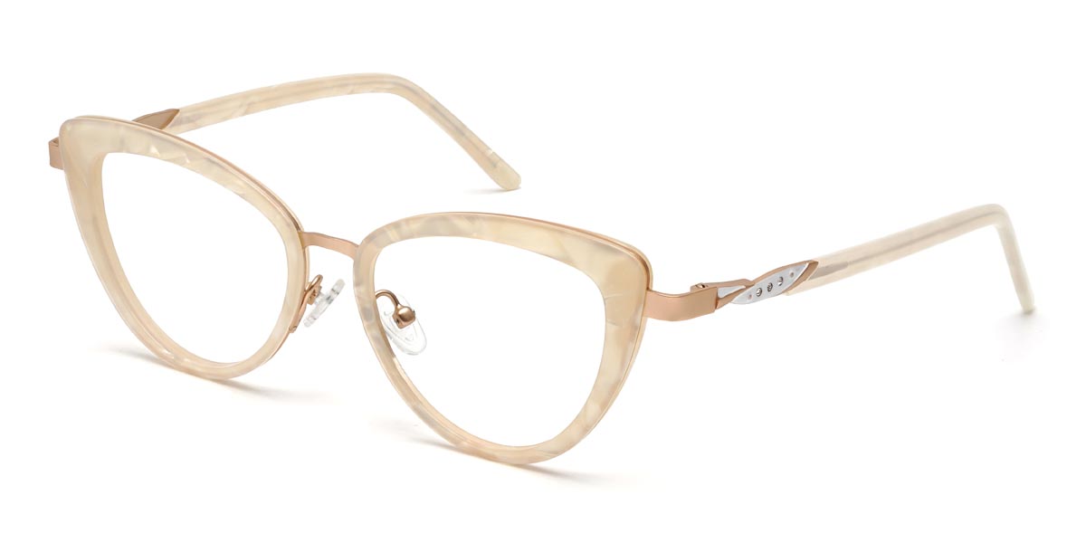 Marble Yellow Kelsey - Cat Eye Glasses