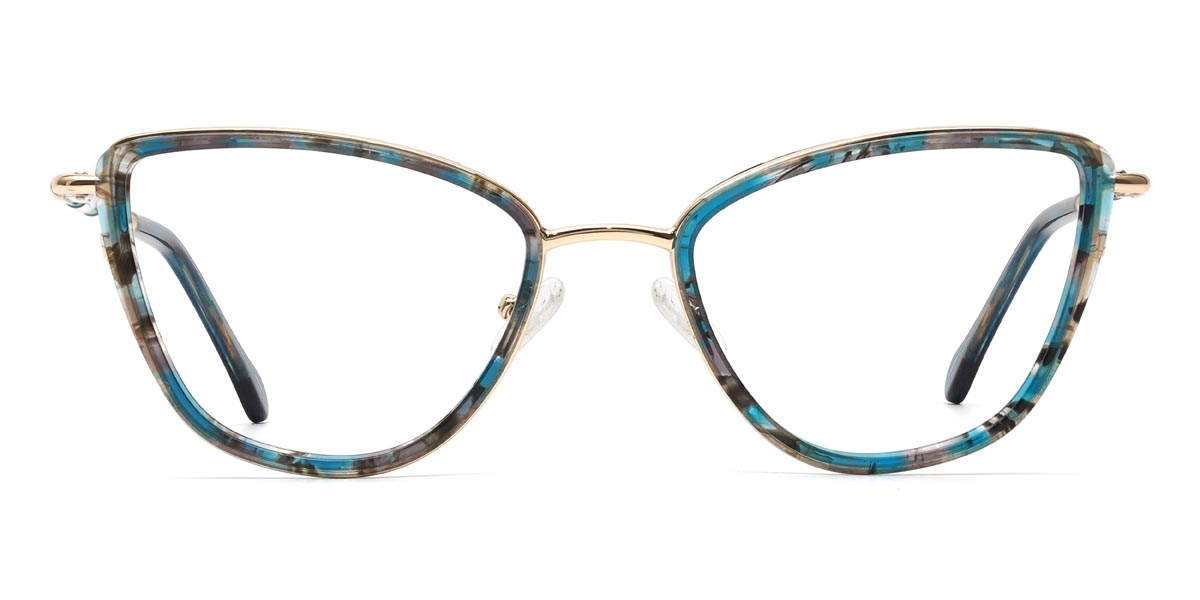 Gold Blue Tortoiseshell Josephine - Cat Eye Glasses