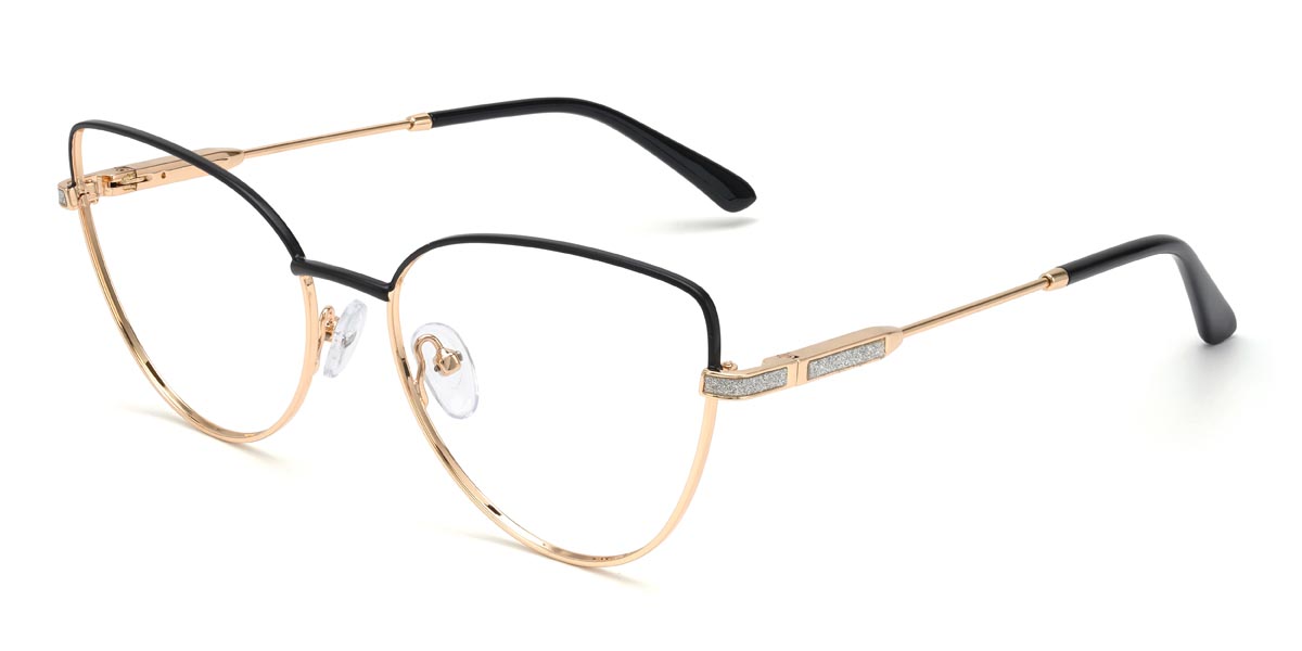 Arany Fekete Katrina - Cat Eye Glasses