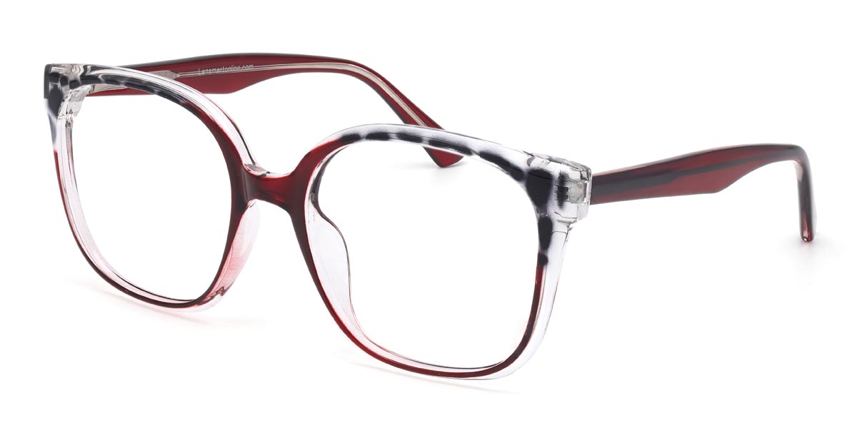 Wine Brown Spots Huck - Square Glasses