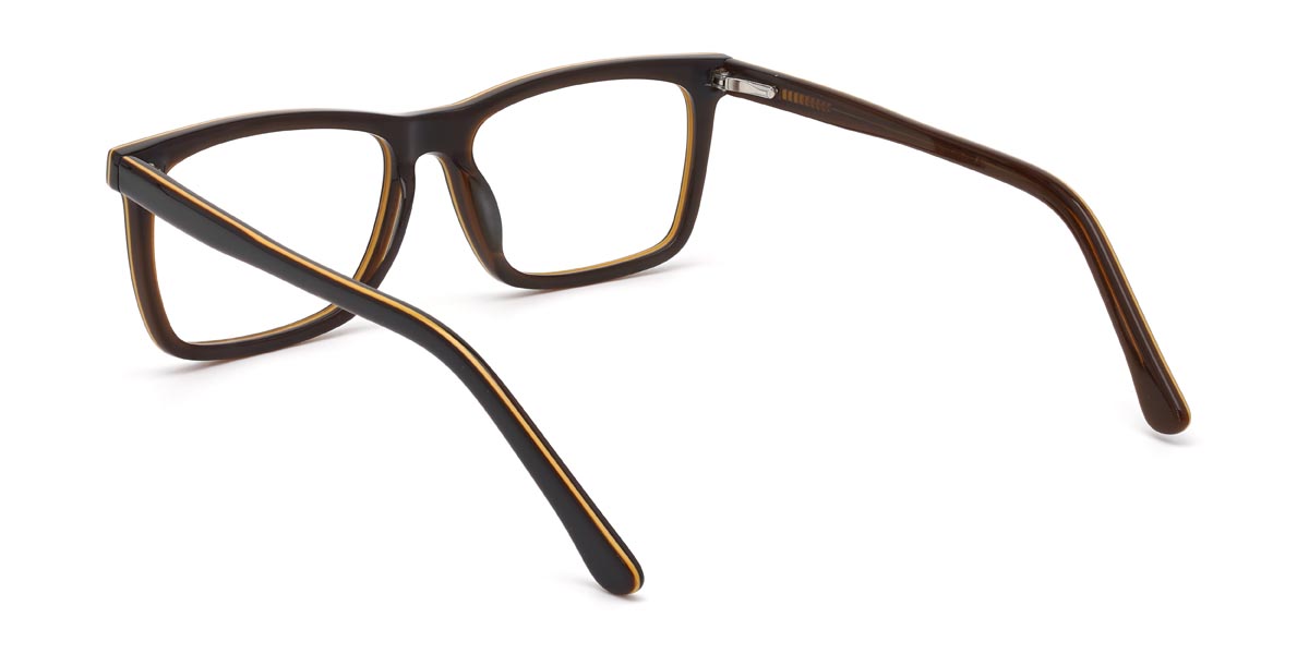 Marron Noir Brandon - Rectangle Glasses