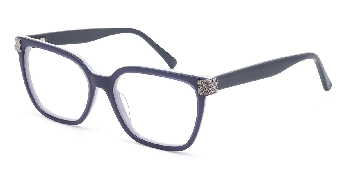 Blue Editha - Rectangle Glasses