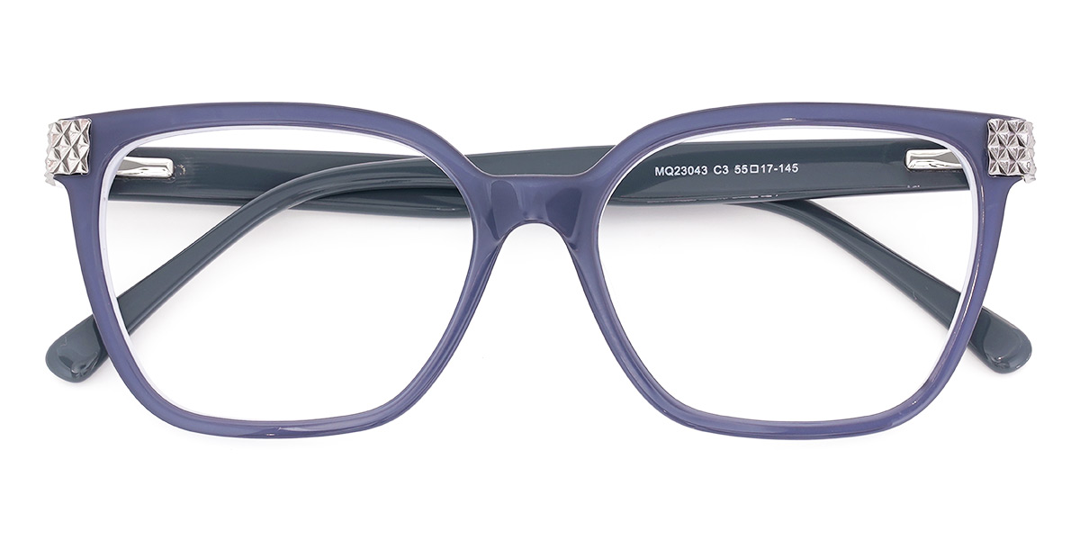 Blue Editha - Rectangle Glasses