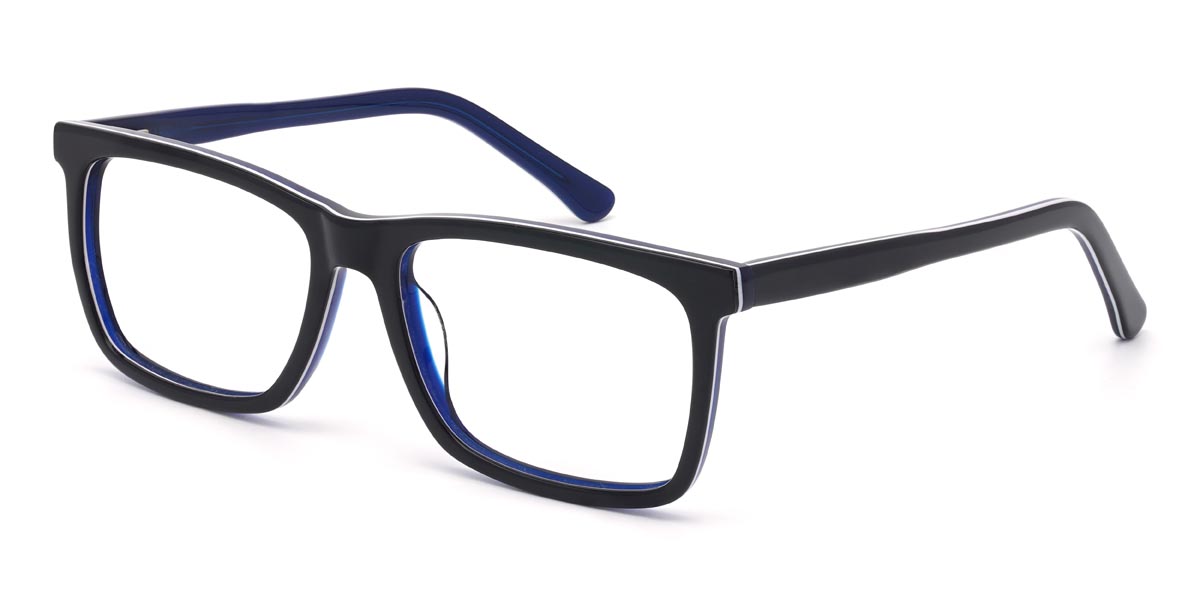 Negro Azul Brandon - Rectangle Glasses