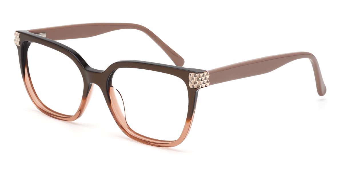 Brown Tawny Editha - Rectangle Glasses