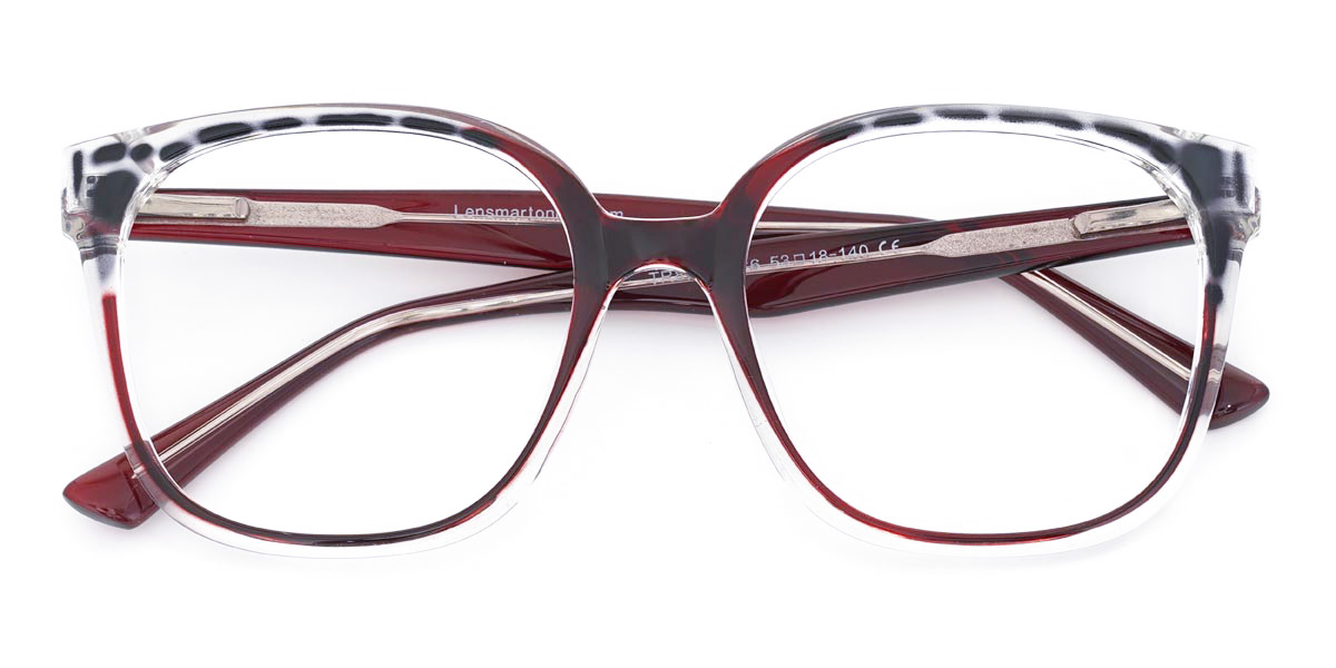 Wine Brown Spots Huck - Square Glasses