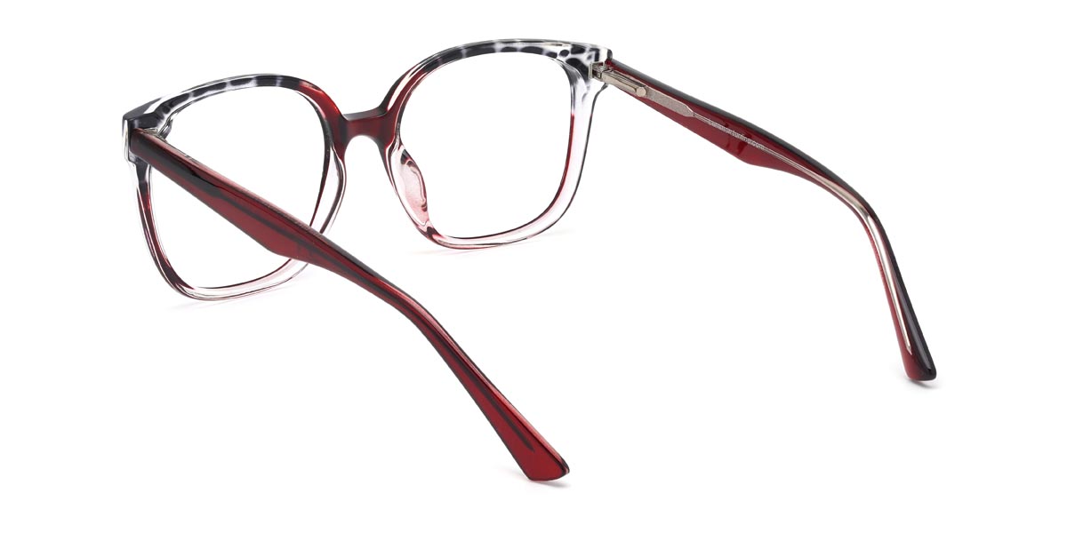 Wine Brown Spots Huck - Square Glasses