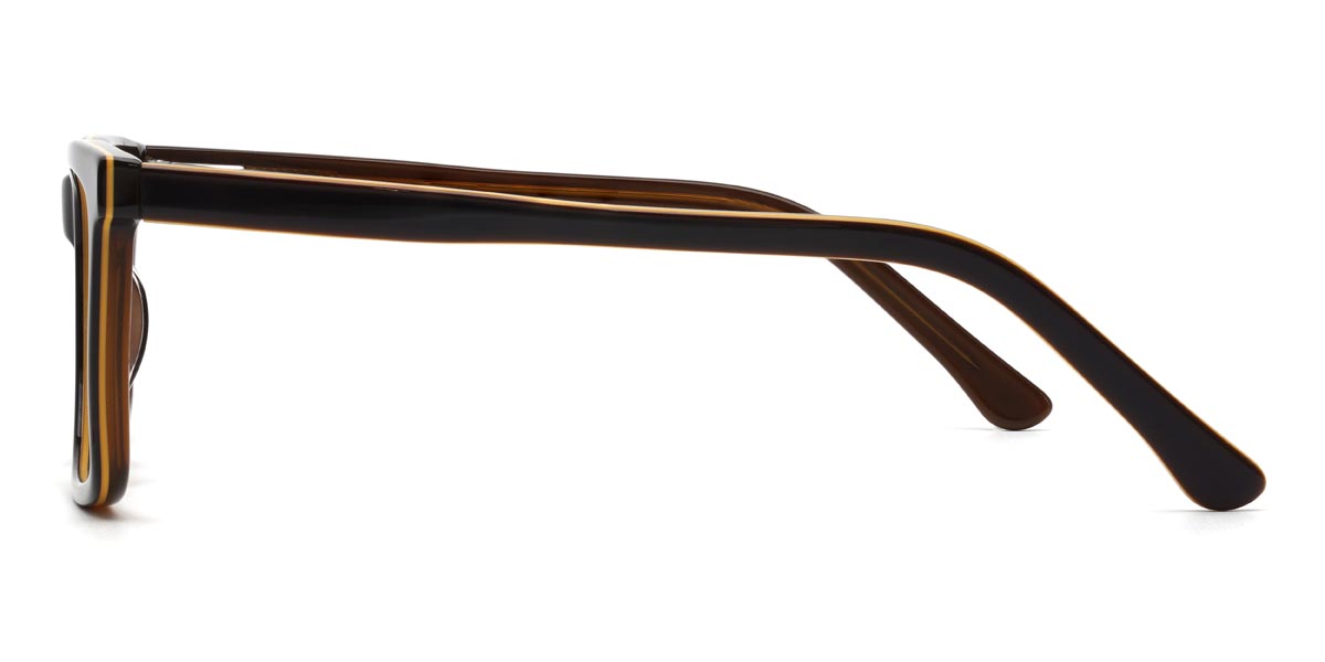 Marron Noir Brandon - Rectangle Glasses