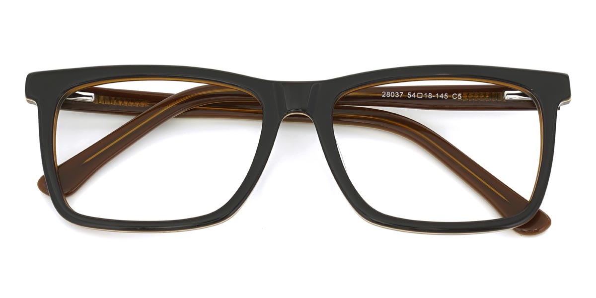 Marron Noir Brandon - Rectangle Glasses