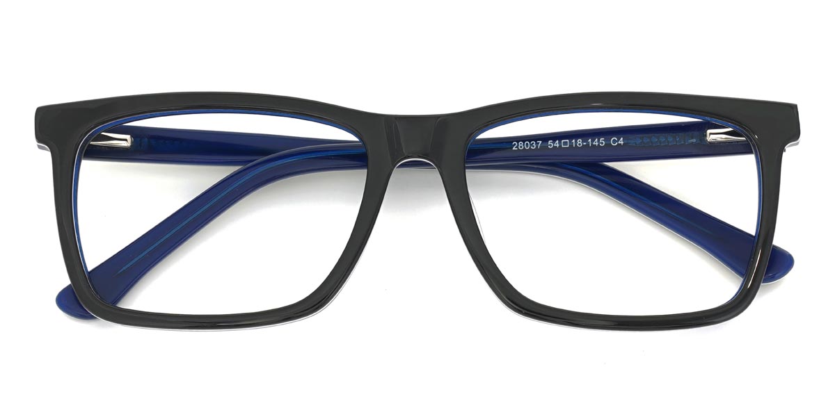 Schwarz Blau Brandon - Rectangle Glasses