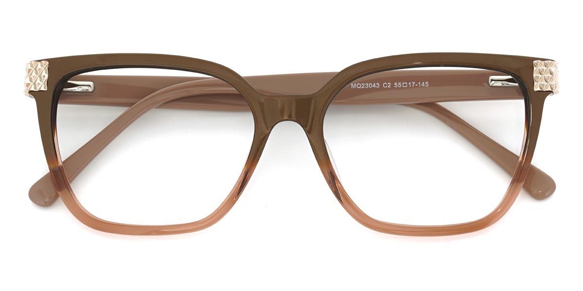 Brown Tawny Editha - Rectangle Glasses