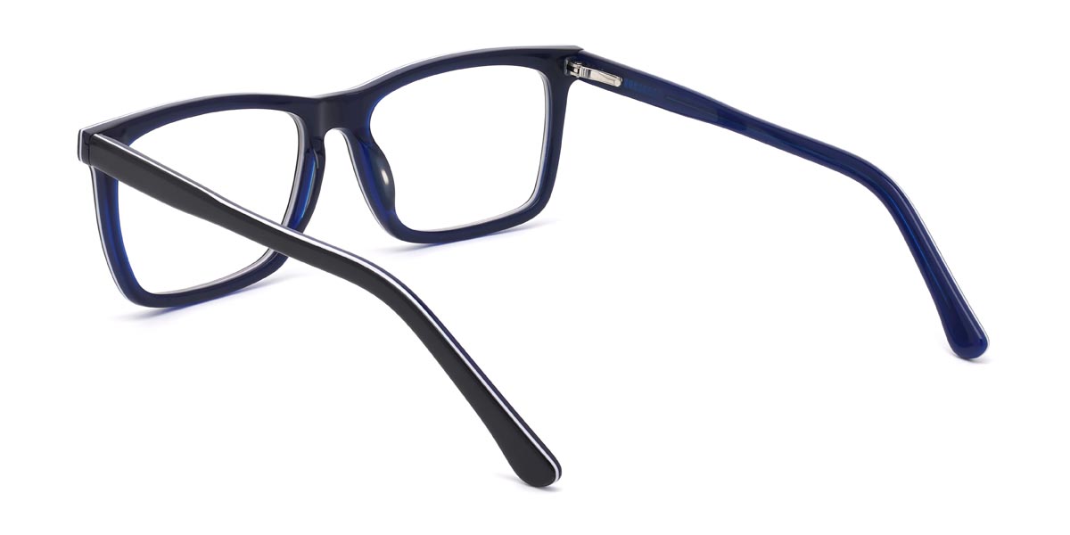 Schwarz Blau Brandon - Rectangle Glasses