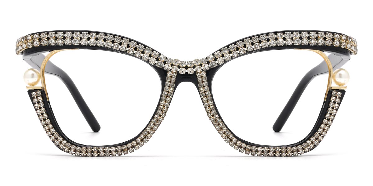 Black White Diamond Lareina - Square Glasses