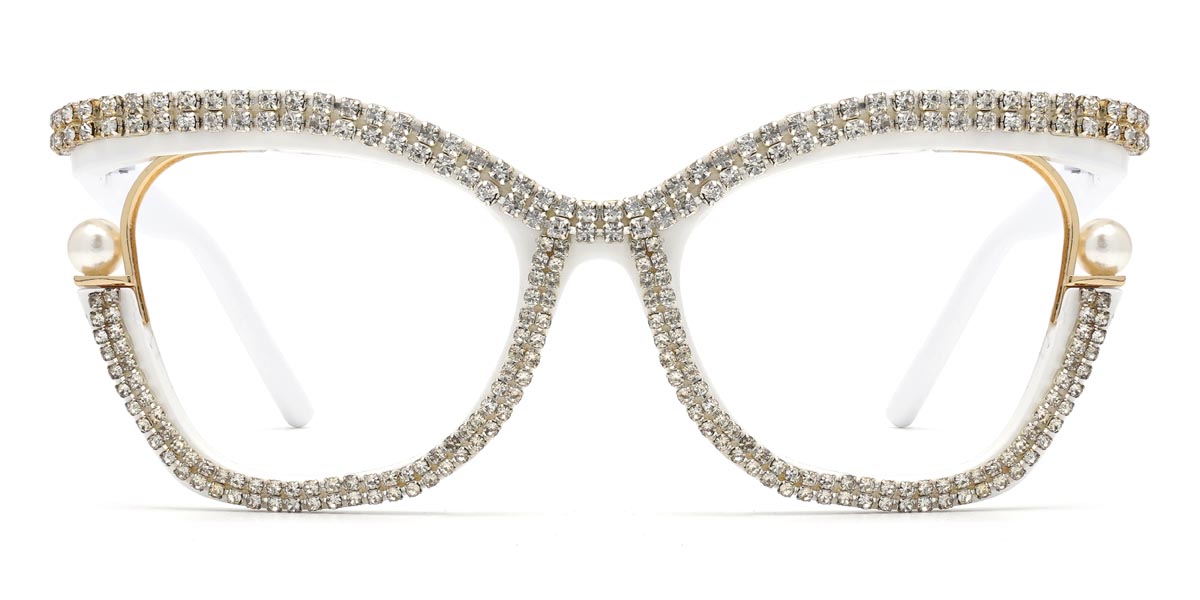 Blanc Blanc Diamant Lareina - Square Glasses