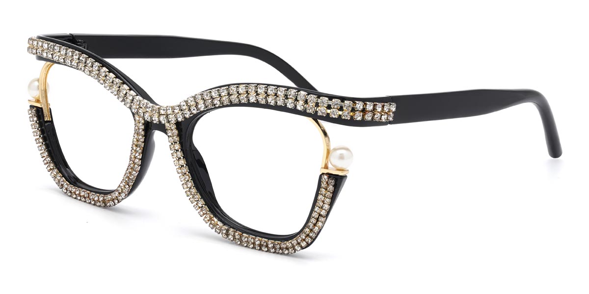 Negro Blanco Diamante Lareina - Square Glasses