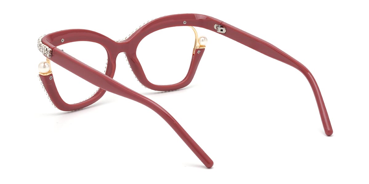 Cassis Purple White Diamond Lareina - Square Glasses