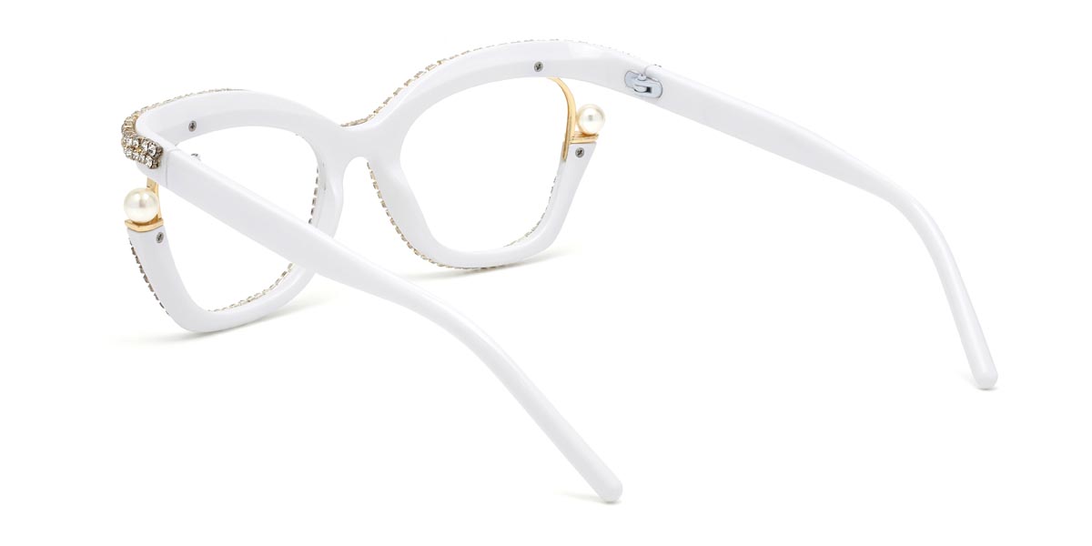 White White Diamond Lareina - Square Glasses