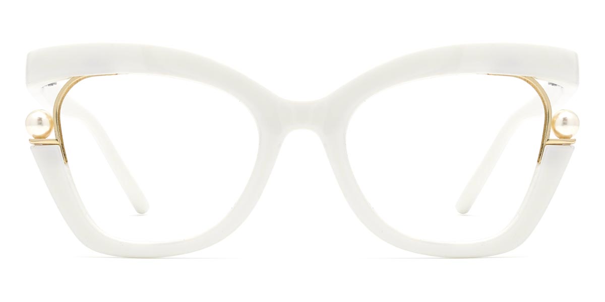 White Tamara - Square Glasses