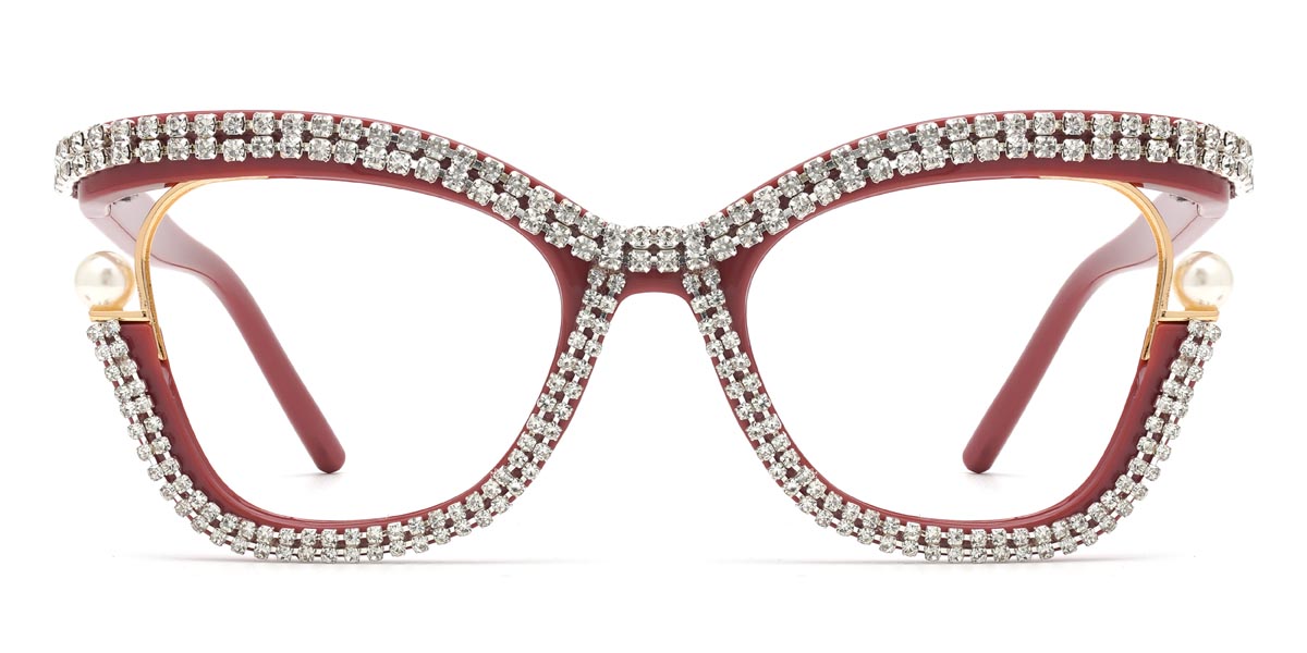 Cassis Lila Weiß Diamant Lareina - Square Glasses