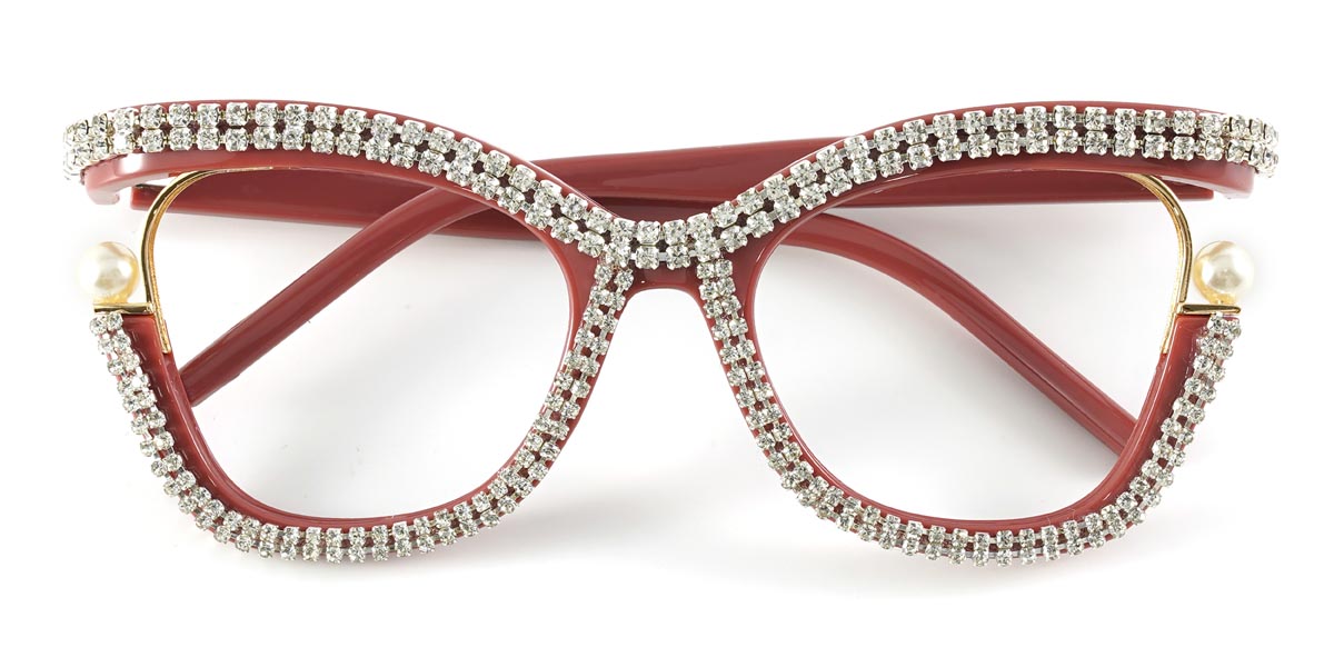 Cassis Lila Weiß Diamant Lareina - Square Glasses