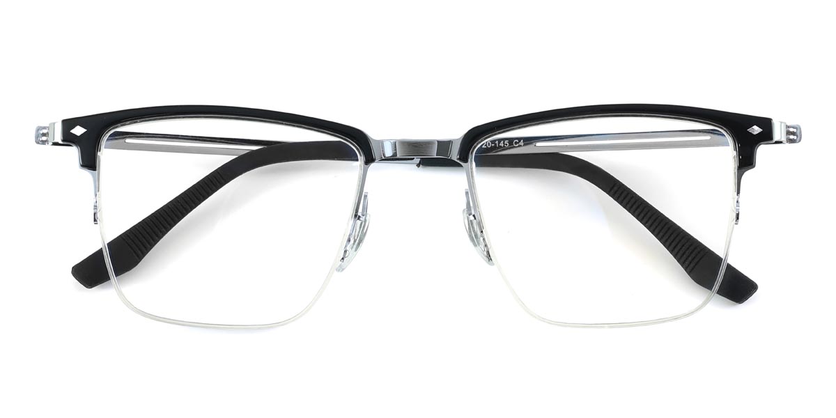 Noir Argent Todd - Rectangle Glasses