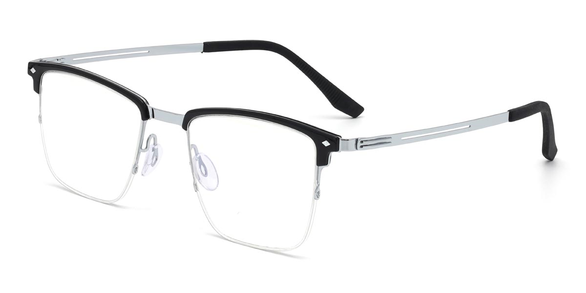 Noir Argent Todd - Rectangle Glasses