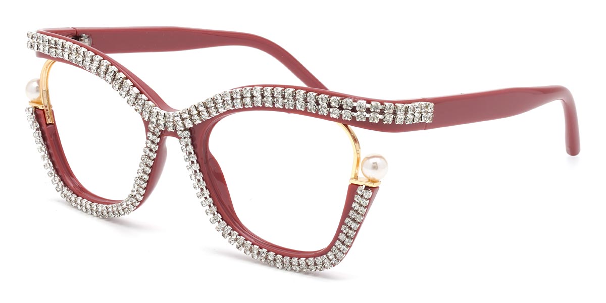 Cassis Lila Weiß Diamant Lareina - Square Glasses