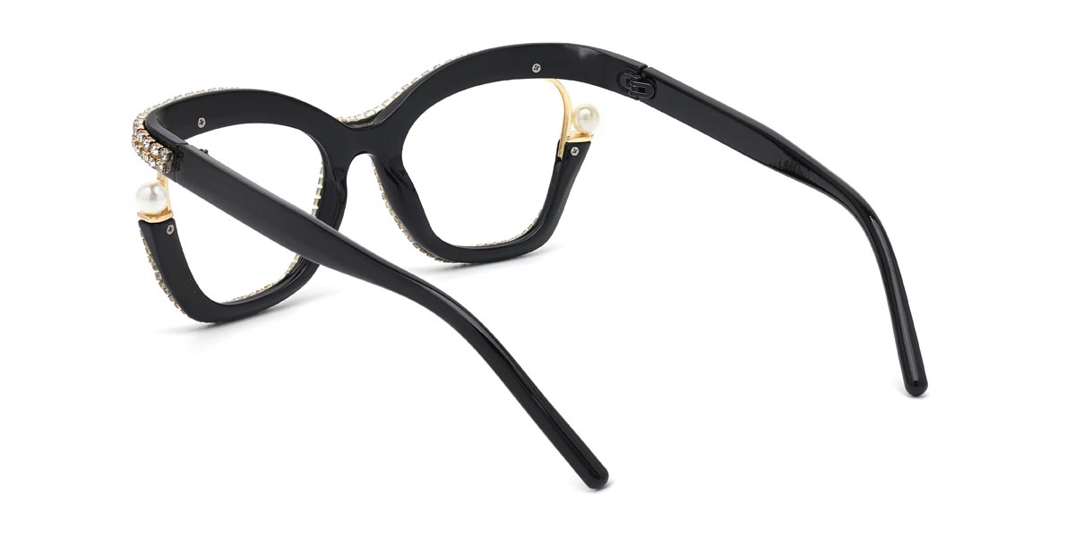 Negro Blanco Diamante Lareina - Square Glasses