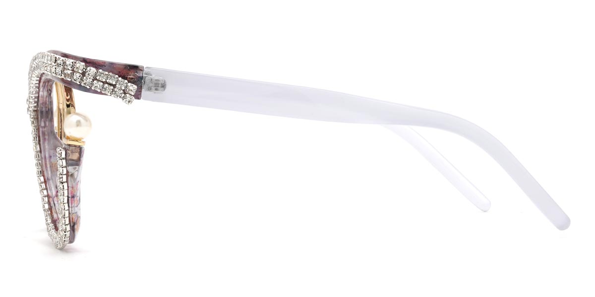 Butterfly White Diamond Lareina - Square Glasses