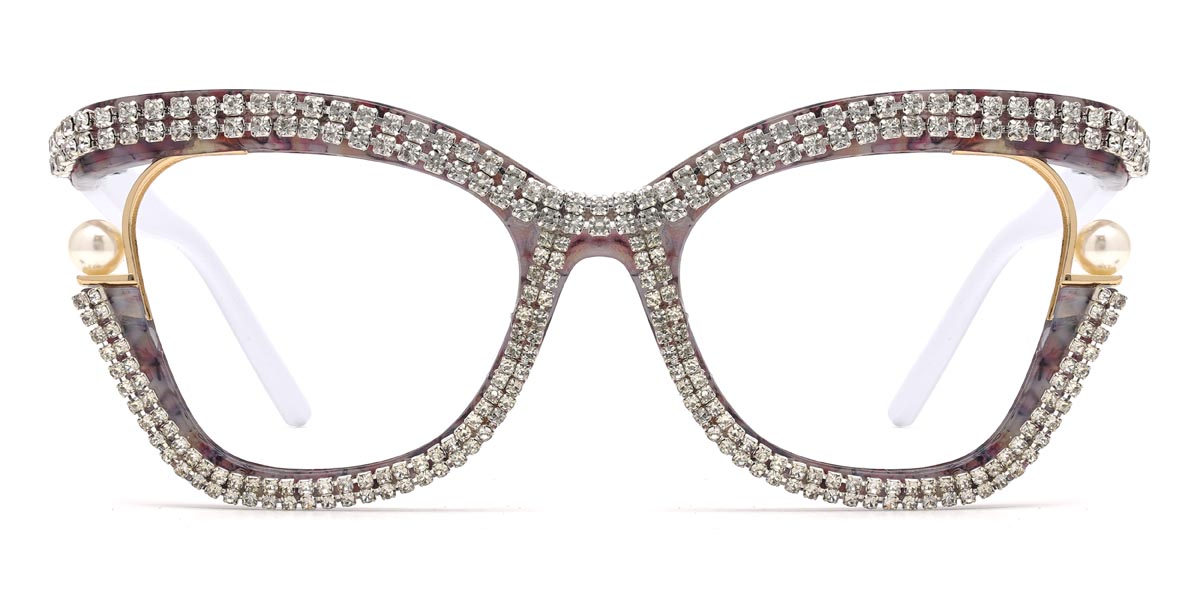 Butterfly White Diamond Lareina - Square Glasses