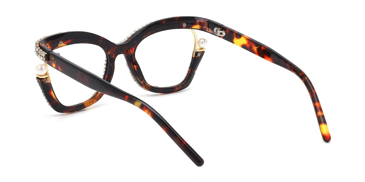 Tortoiseshell White Diamond Lareina - Square Glasses