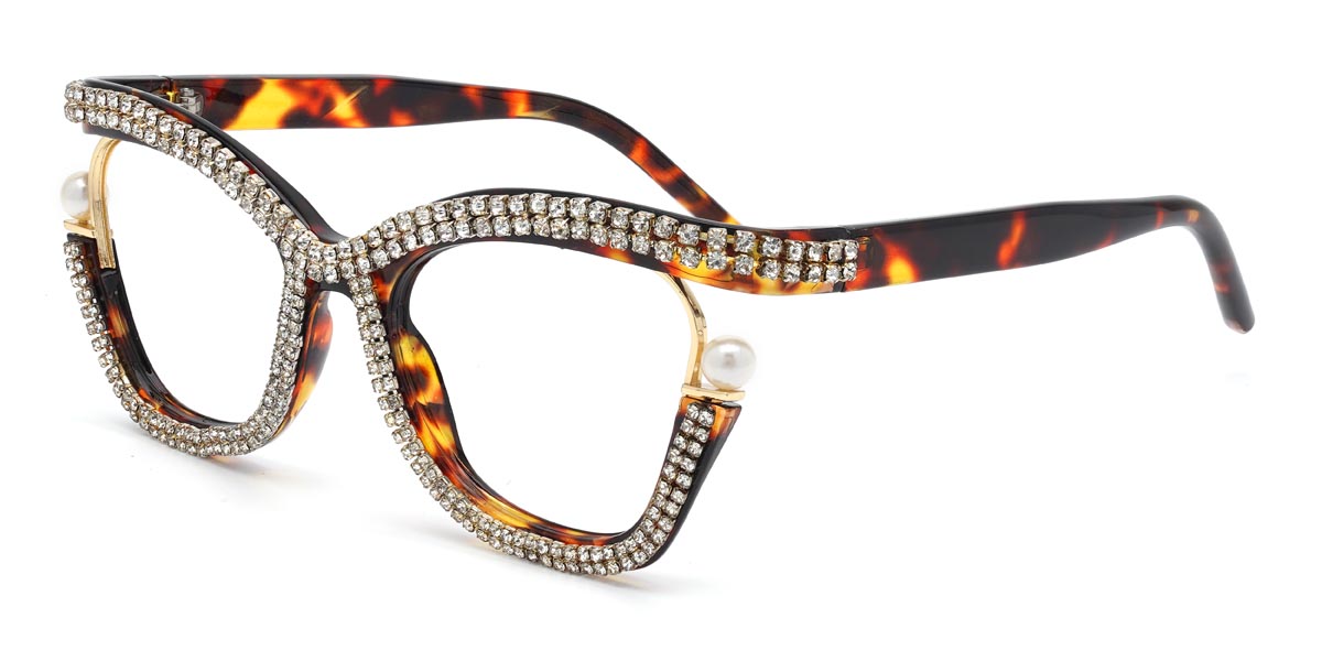 Tortoiseshell White Diamond Lareina - Square Glasses