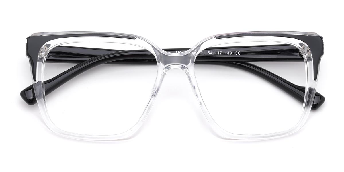 Black Clear Reid - Square Glasses