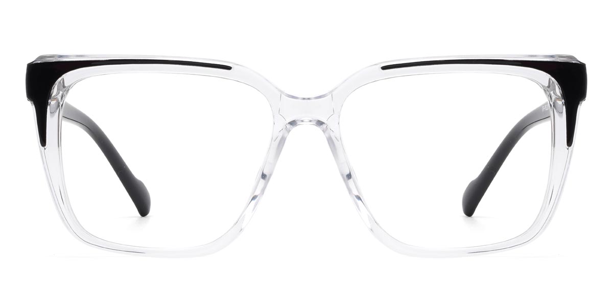 Black Clear Reid - Square Glasses