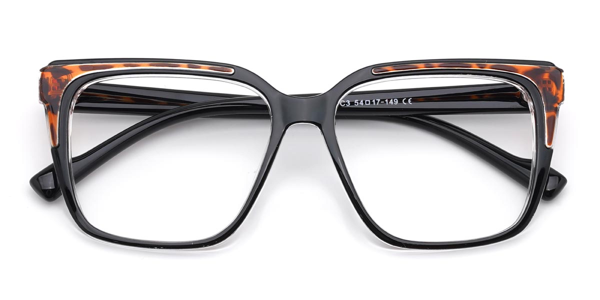 Black Tortoiseshell Reid - Square Glasses