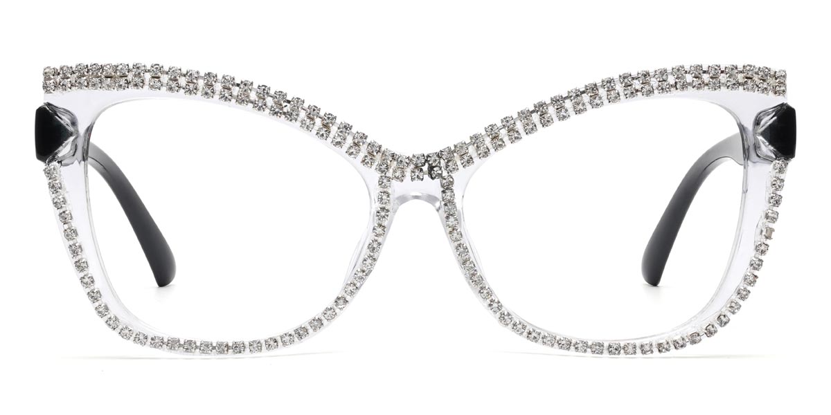 Clear White Diamond Ailsa - Cat Eye Glasses