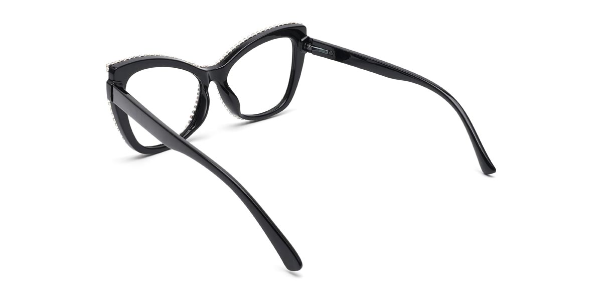 Fekete fehér gyémánt Ailsa - Cat Eye Glasses