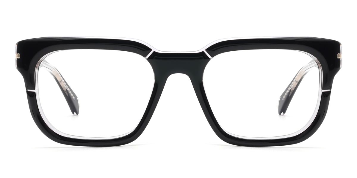 Black Clear Billy - Rectangle Glasses