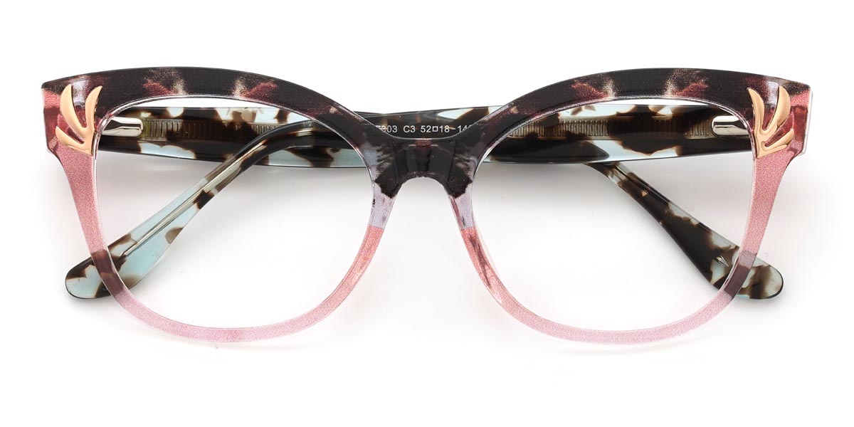 Pink Tortoiseshell Brianna - Square Glasses