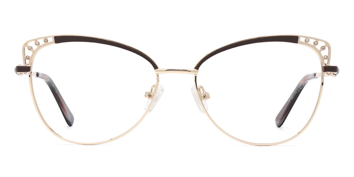 Gold Brown Spark - Cat Eye Glasses