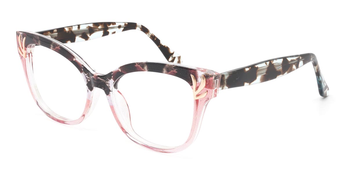 Pink Tortoiseshell Brianna - Square Glasses